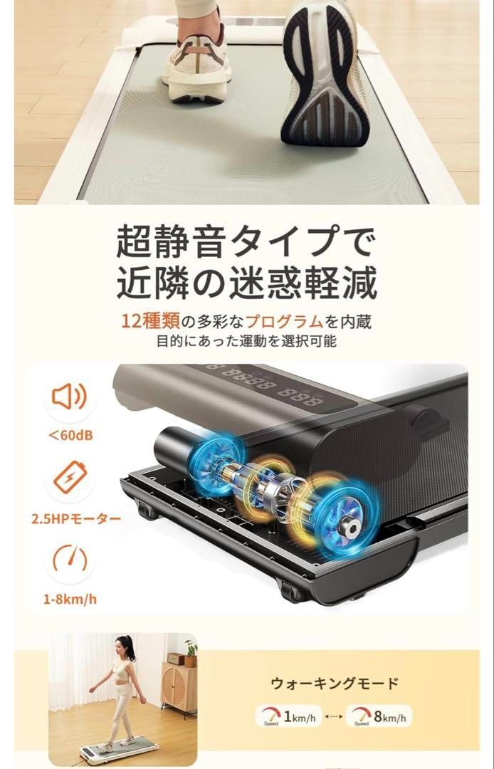 ルームランナー 白 コンパクト折りたたみ式 室内運動 時速1～12km 静音 楽天市場】ルームランナー 電動 傾斜 12km 家庭用 静か