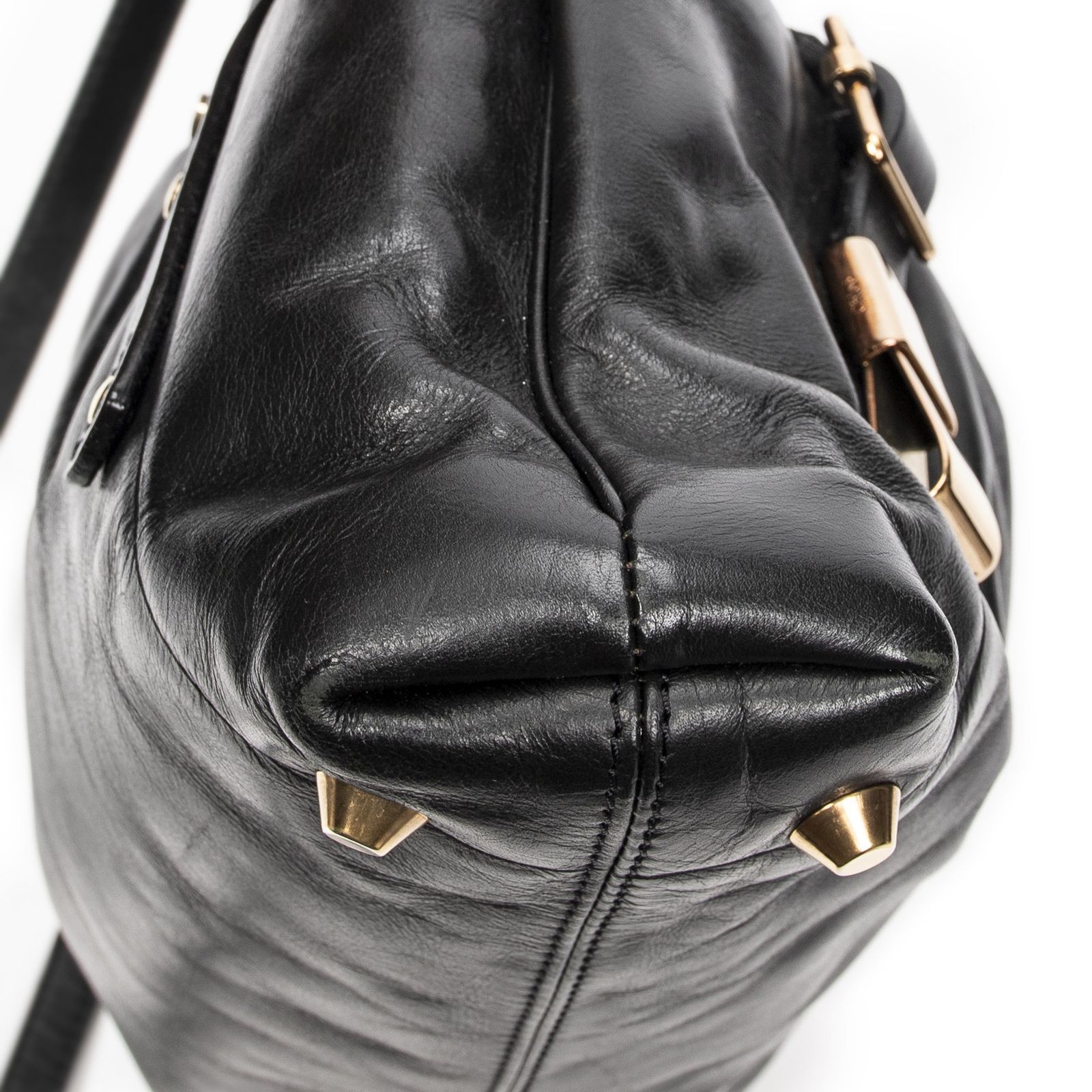 クロエヴィクトリアトート黒カーフスキンレザーAB