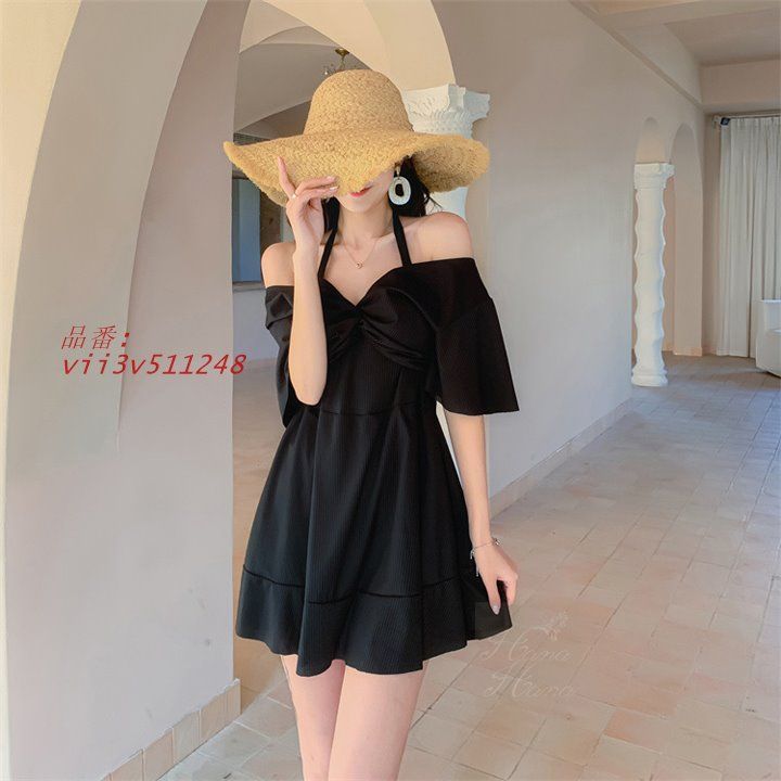 水着 ワンピース シフォン ホルダーネック フリル レディース 体型カバー 春夏 セクシー ミズギ ワンピース水着 vii3v511248