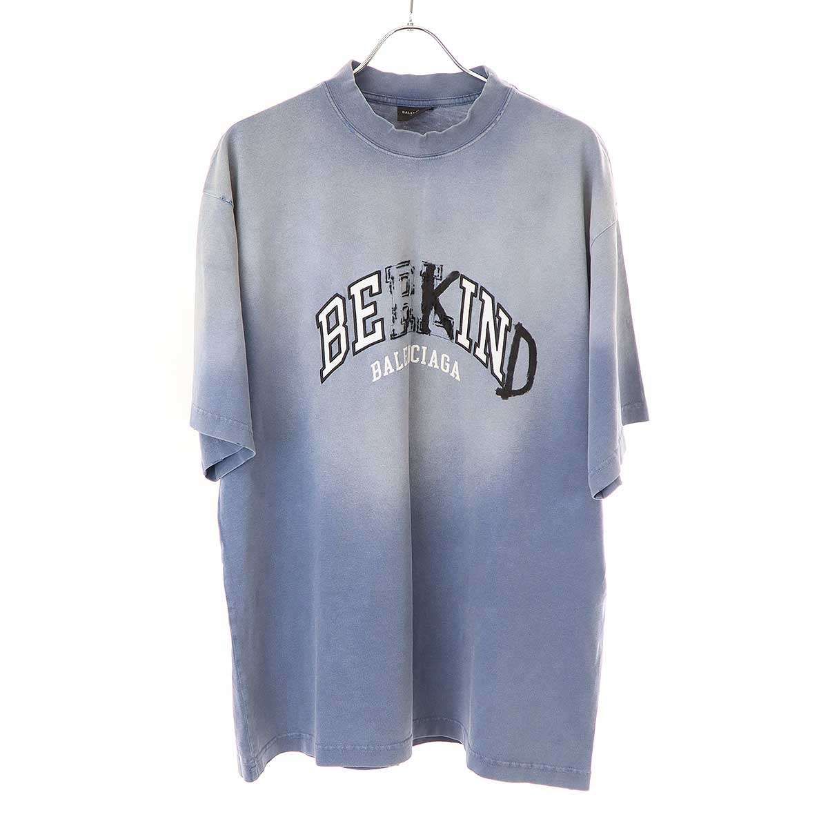 BALENCIAGA バレンシアガ 23AW BE KINDプリントダメージ加工Tシャツ