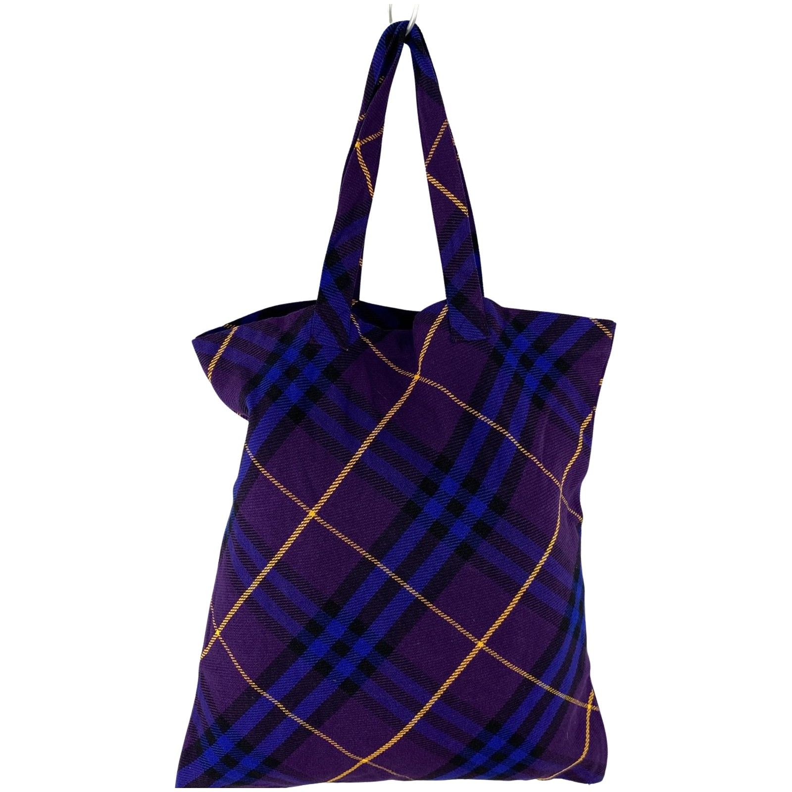 burberryバーバリーパープル チェック柄 トートバッグ BURBERRY バーバリー チェック柄 ビッグトートバッグ/パープル - メルカリ