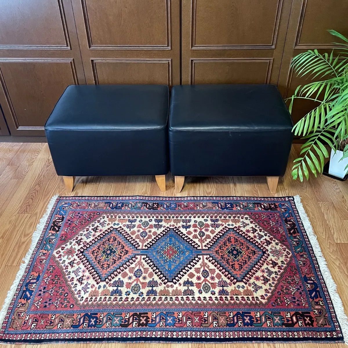 ペルシャ絨毯 ヤラメ産 玄関マット サイズ 79/128cm No YA-ZG-16B