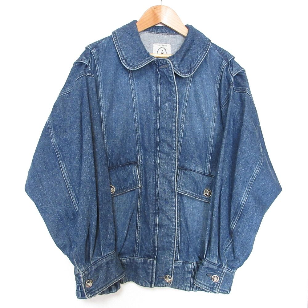 leur logette デニムジャケット完売商品！ 美品 leur logette ルールロジェット 丸襟 ラウンドカラー ジップ