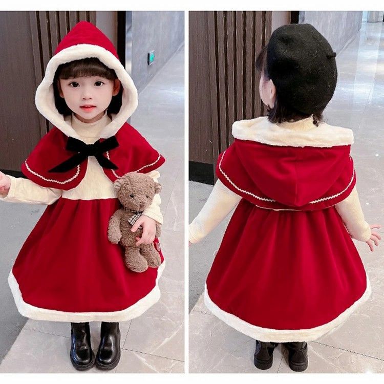 ワンピース 女の子 秋冬 子供服 防寒 サンタ服 クリスマス衣装