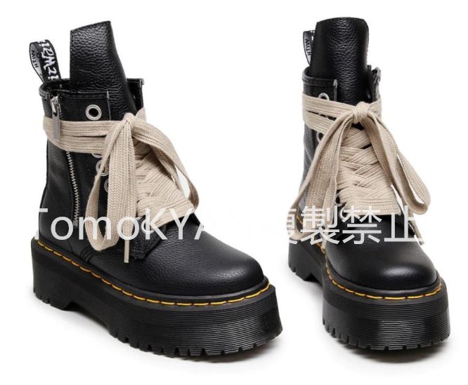 【✨Dr.Martens×Rick Owens 】  リックオウエンス  × ドクターマーチンコラボ 1460  8ホール サイドジップブーツブラック