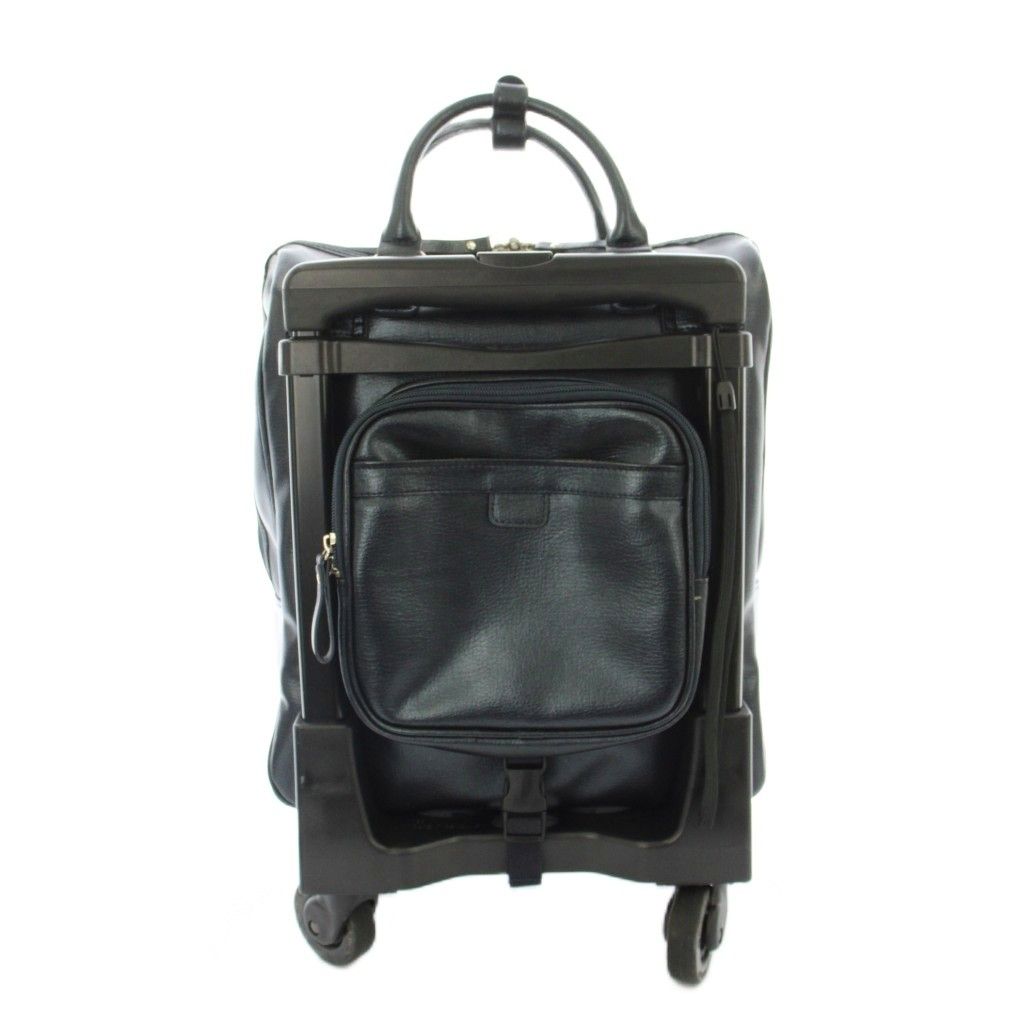 美品　高級感　BON JAPONE スワニー　キャリーバッグ　レザー　ブラック 美品 高級感 BON JAPONE スワニー キャリーバッグ レザー