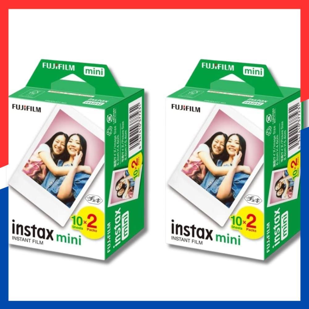 インスタントカメラ 20枚 JP2 × mini 2セット 40枚 instax カードサイズ フィルム チェキ用フィルム チェキ SOLOFISレンズクリーナー付 富士フィルム 2箱