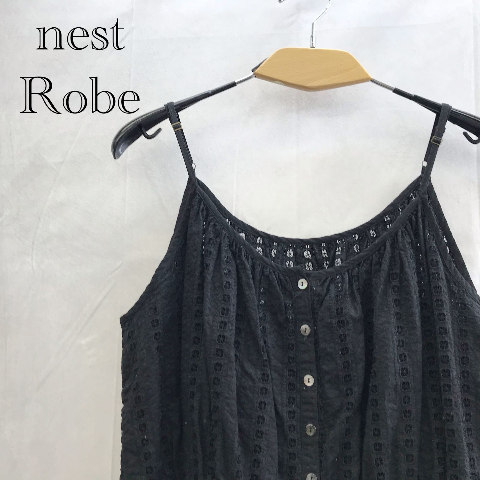 nest Robe ネストローブ キャミソール フリーサイズ ブラック 綿 
