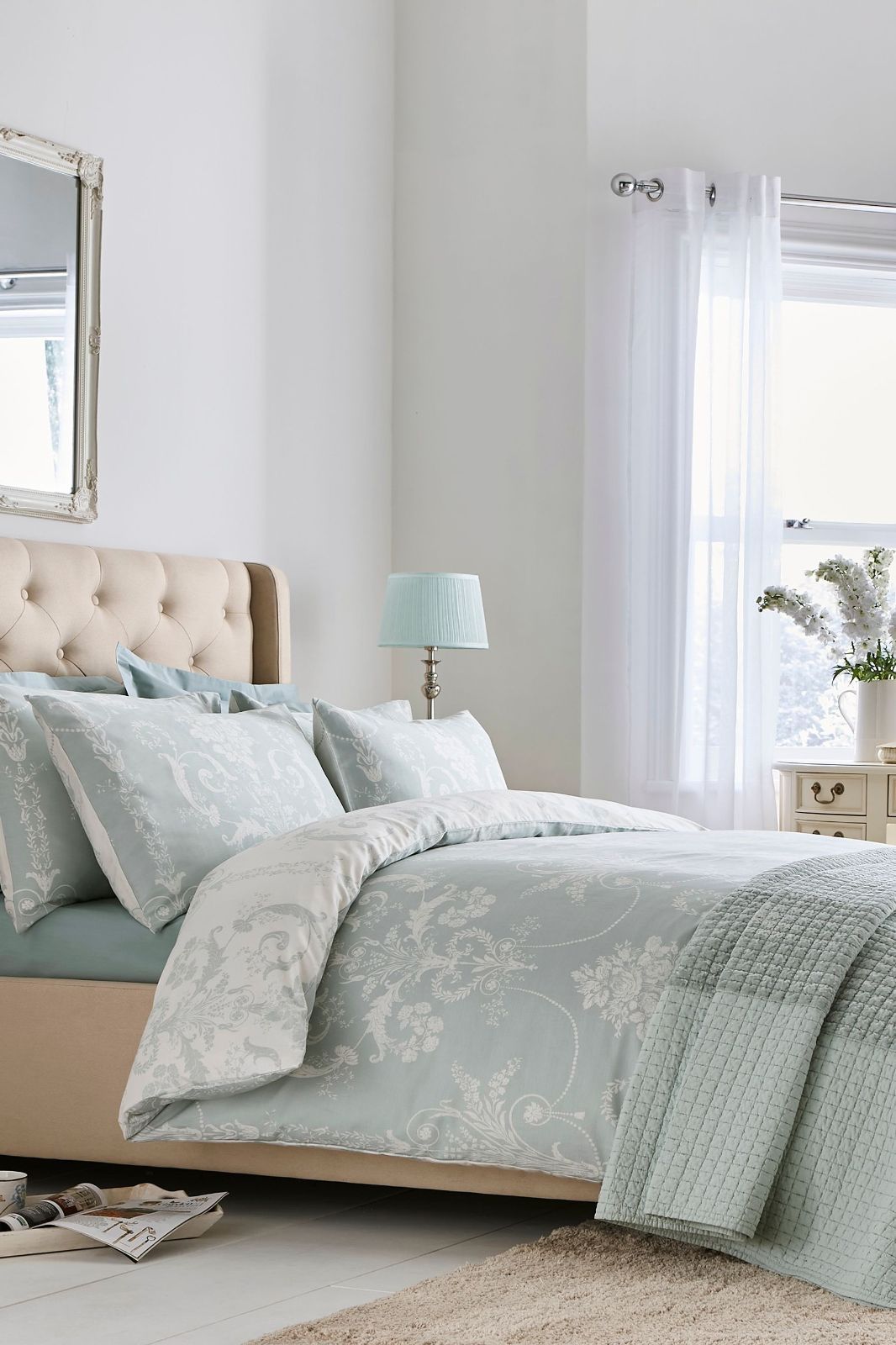 ローラアシュレイ ジョゼッテ ダックエッグ デュベカバー＆枕カバー  