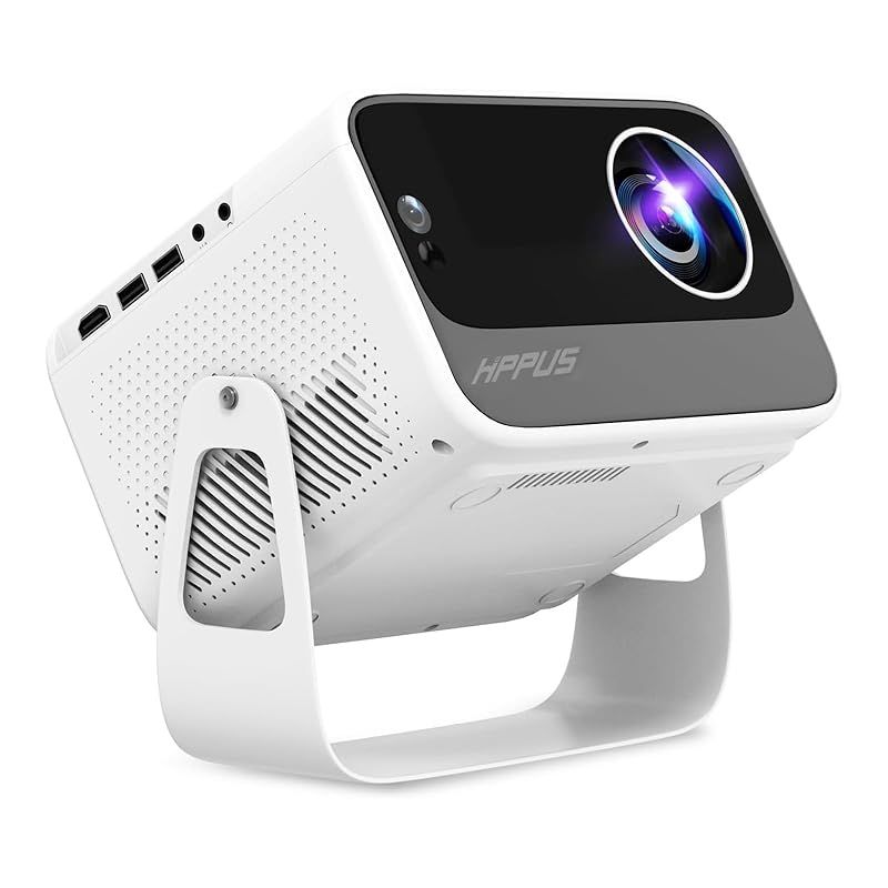 360°回転 - Android TV 搭載 HIPPUS プロジェクター 天井投影 電動フォーカス＆台形補正 700ANSI 自動画面フレームにと自動障害物回避 WIFI6 Bluetooth5.2 家庭用リアル1080P 4K対応 Ma