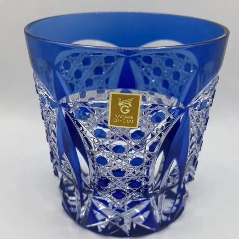 カガミクリスタル 江戸切子 伝統工芸士 木村秋男 ロックグラス KAGAMI