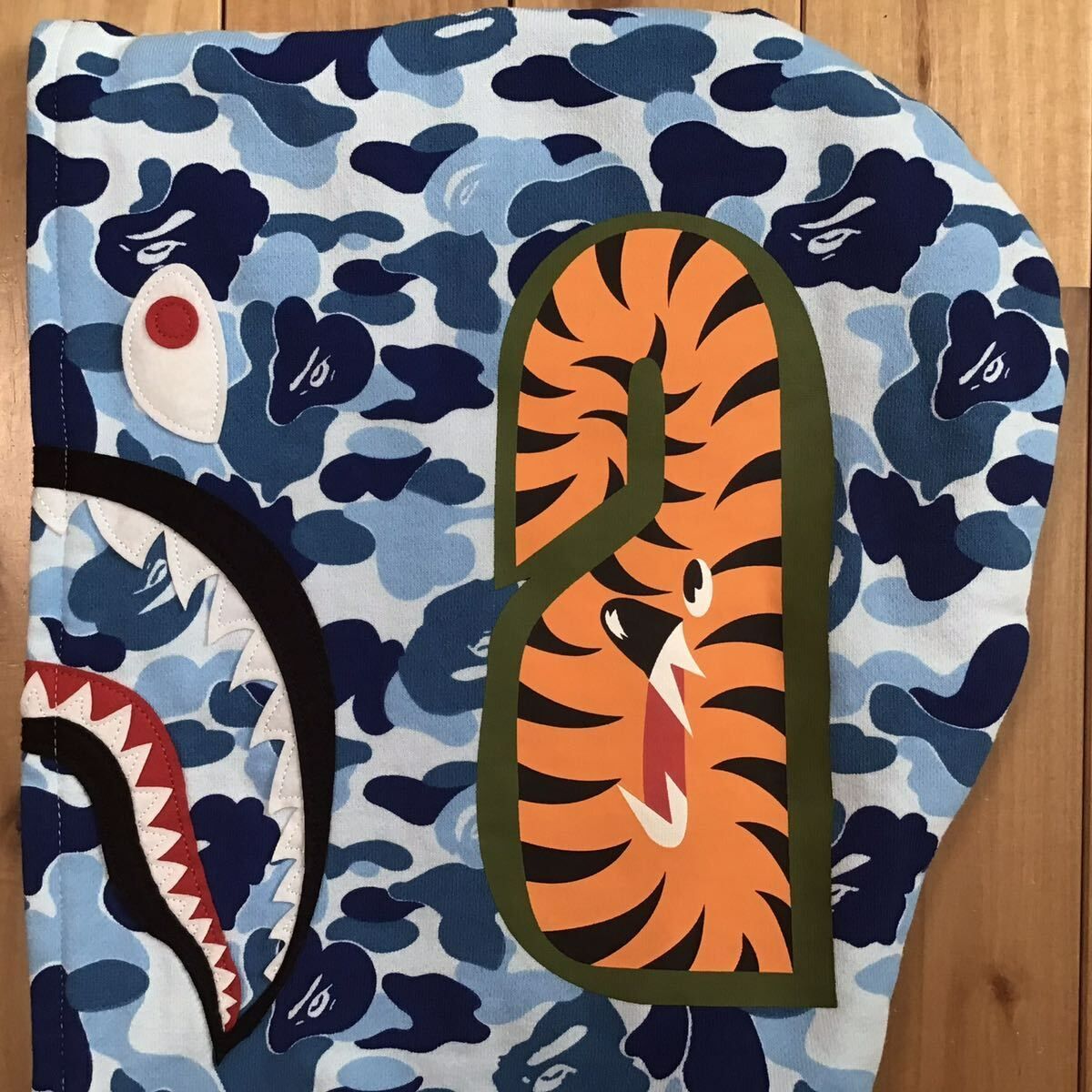 ☆XL☆ ABC camo Blue シャーク パーカー shark full zip hoodie a