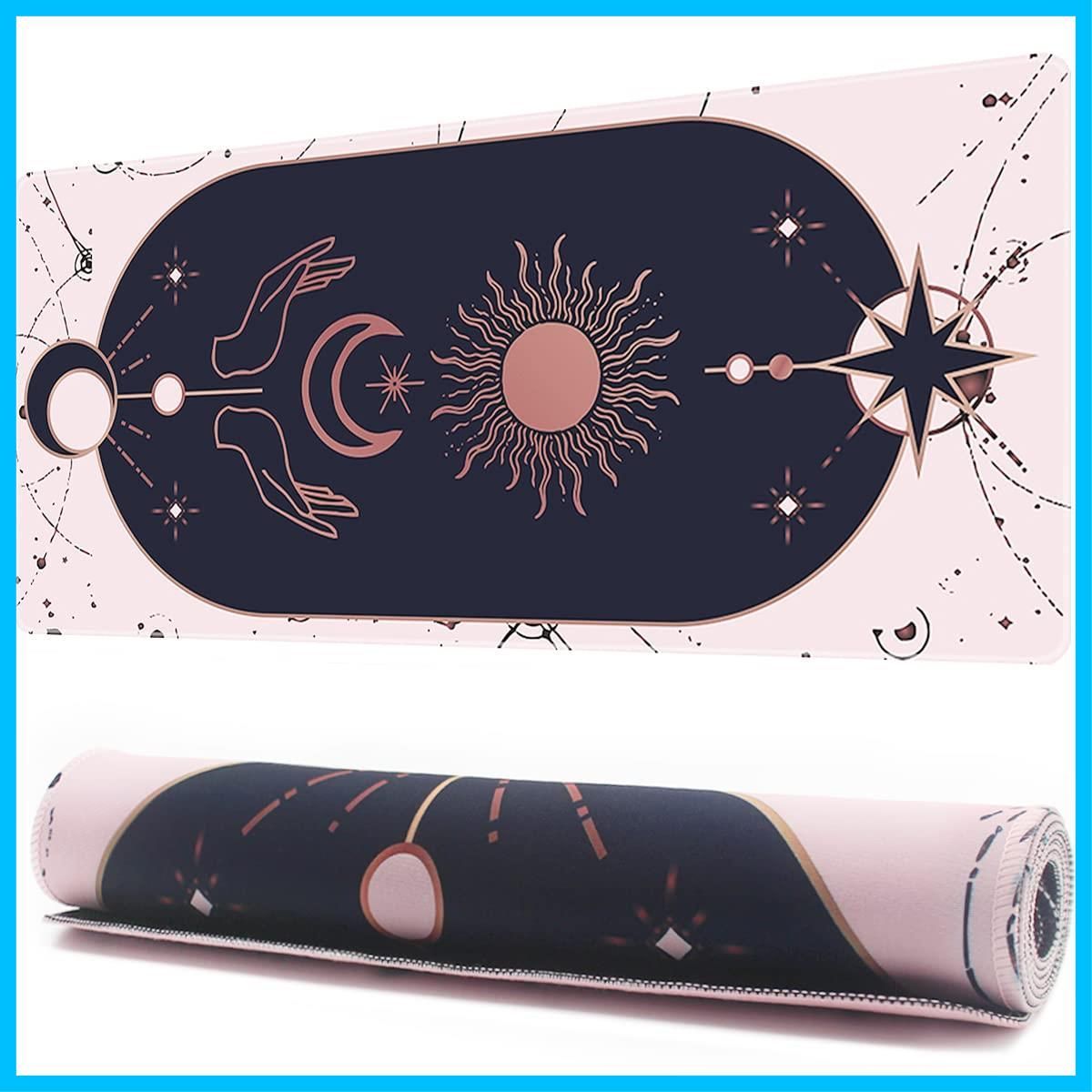 【新着商品】防水 超大型 ゲーミング マウスパッド 90*40cm マウスパッド キーボードパッド 滑り止めゴム底 滑り止め マウス対応 Benvo 耐洗い表面 快適操作性 月と太陽