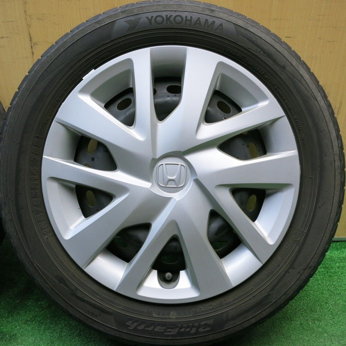 4本価格☆ホンダ N-BOX 純正 スチール 155/65R14 ヨコハマ ブルー 
