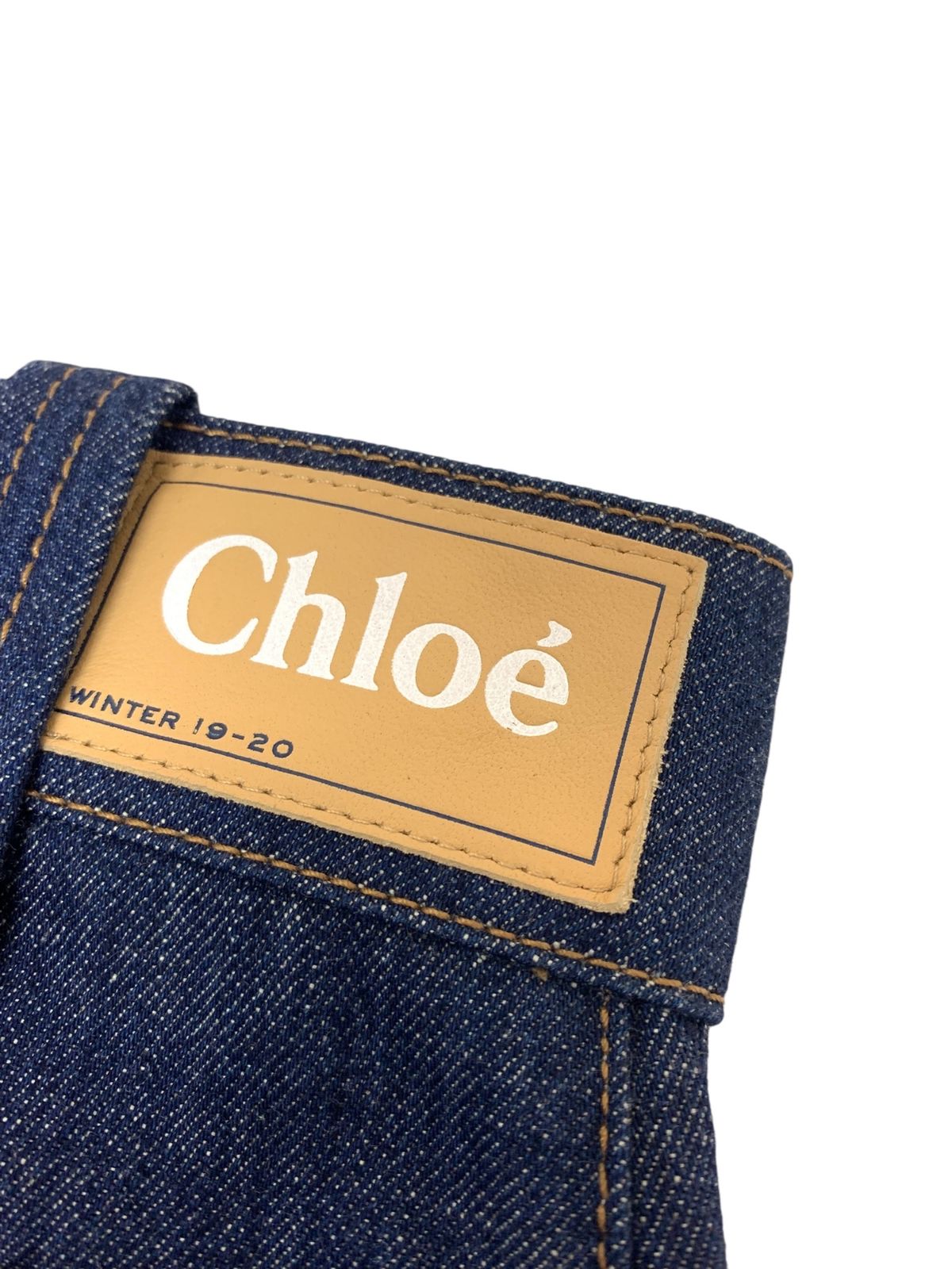 クロエ CHC19WDP0215299L38 デニムパンツ 38 ブルー プリーツポケット  