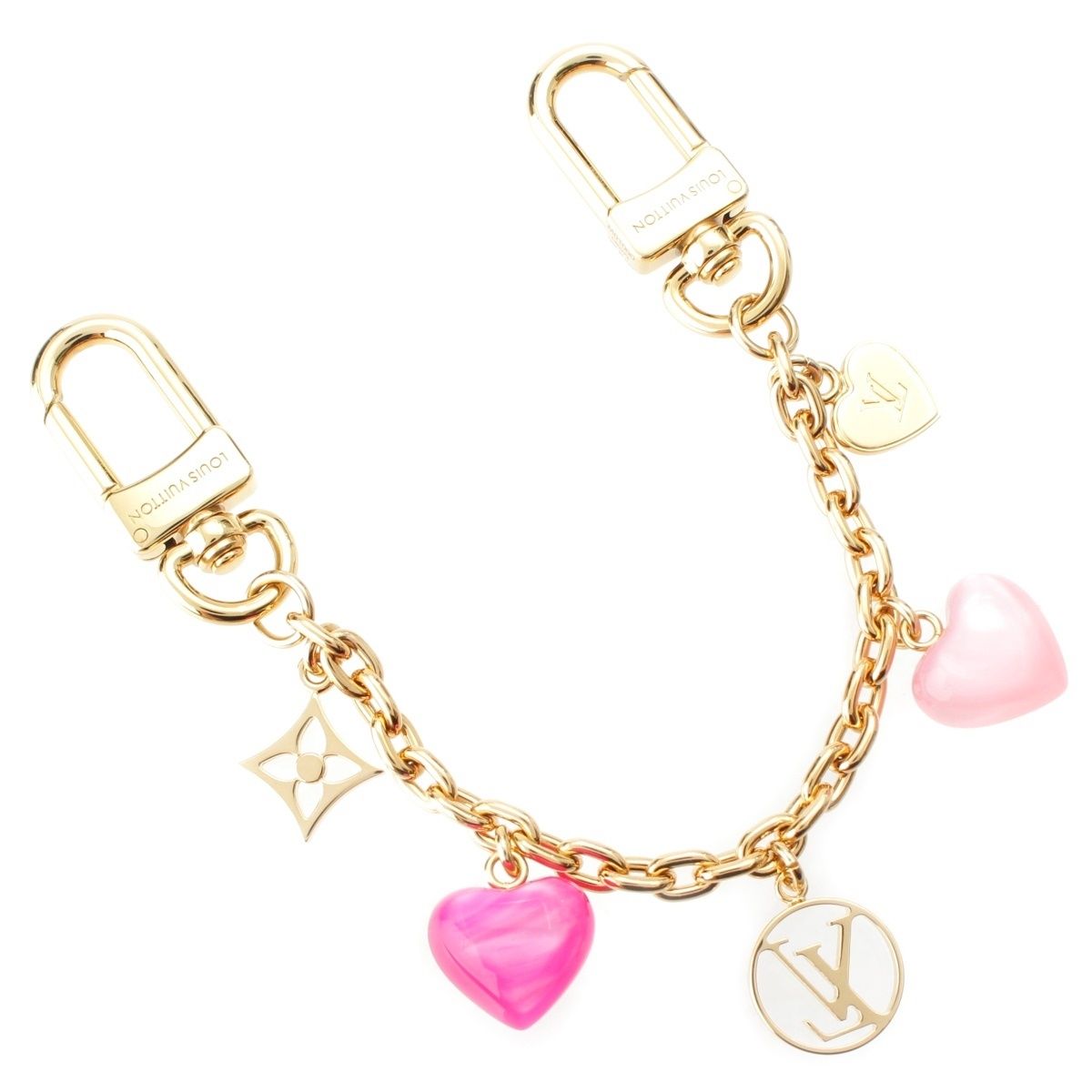 ルイヴィトン ビジューサックチェーン ロゴ ハート フラワー バッグ