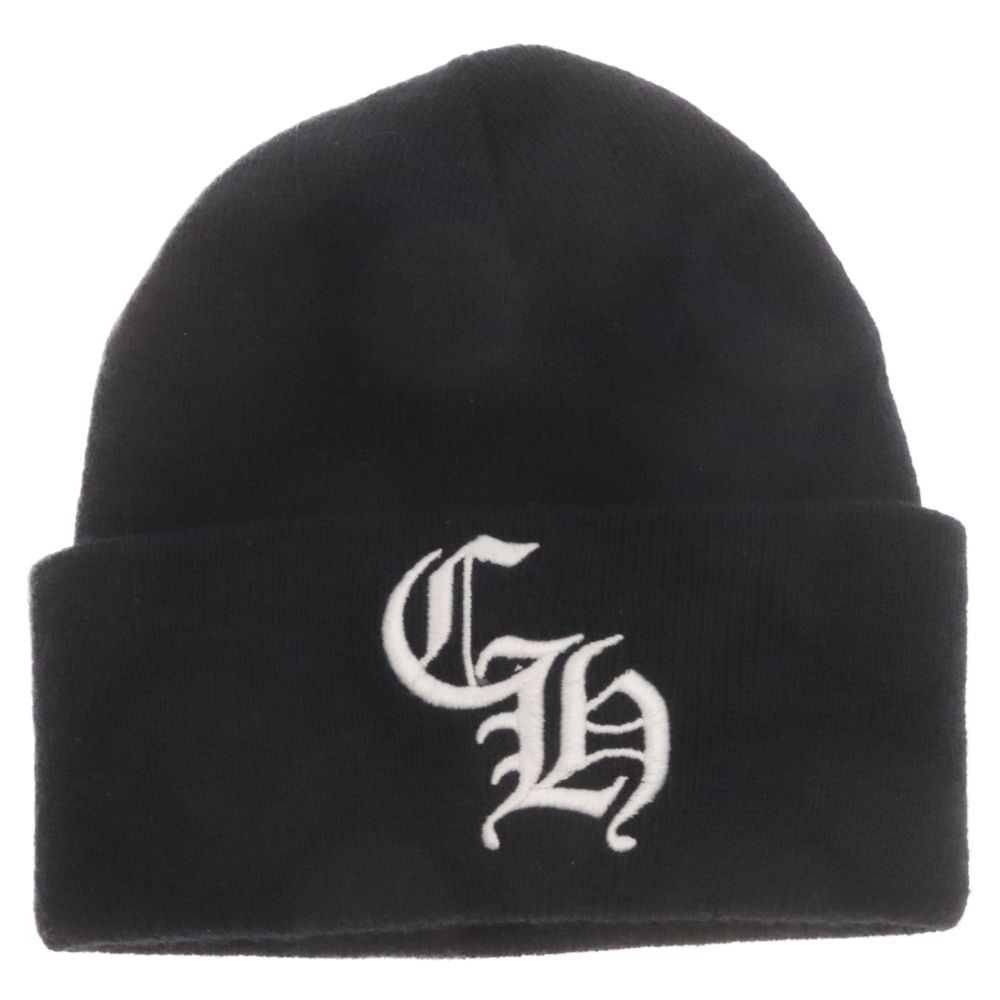 新品未使用】CHROME HEARTS BEANIEニット帽 ブラックロゴ刺繍 【公式通販】