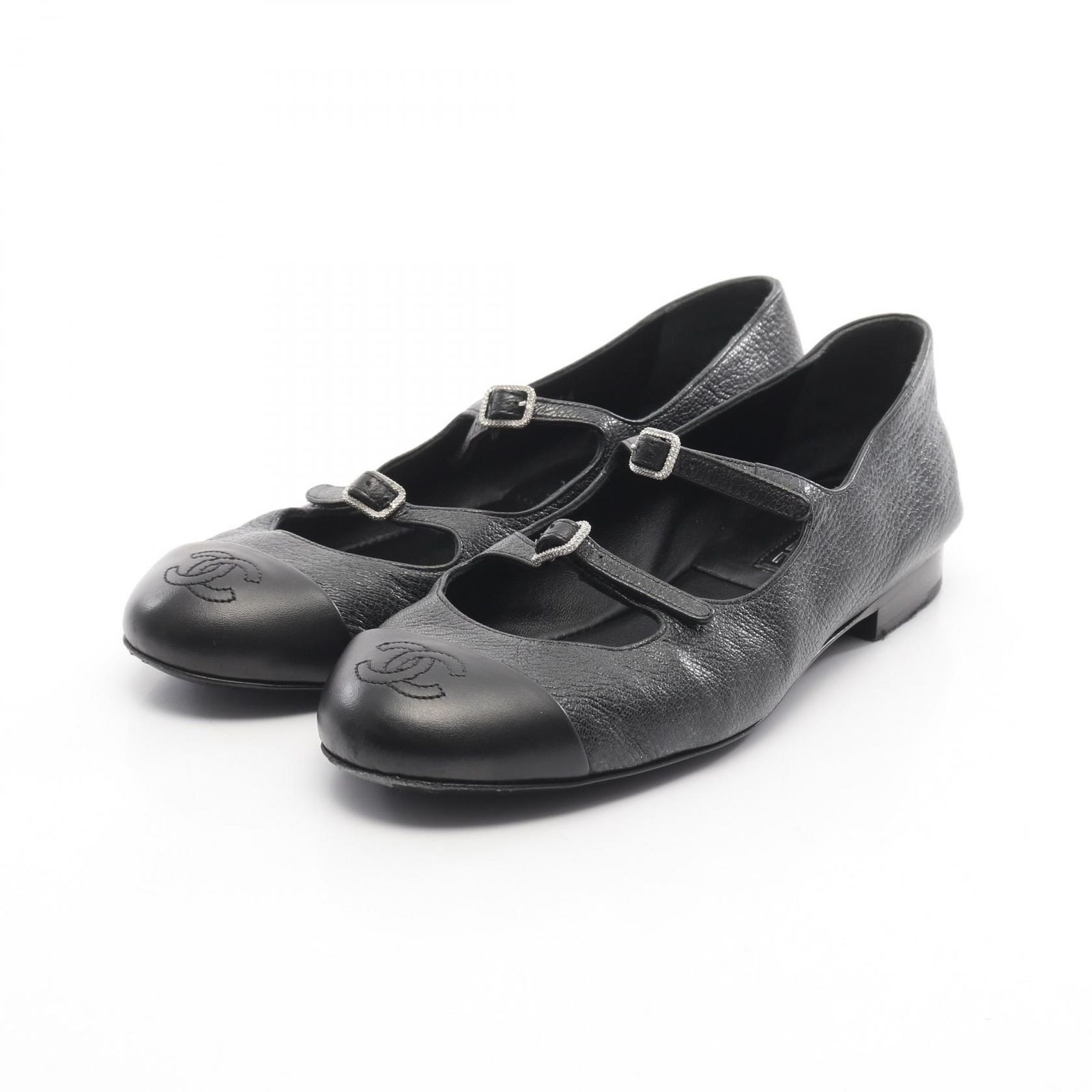 シャネル CHANEL ココマーク レザー フラットシューズ レディース Used A
