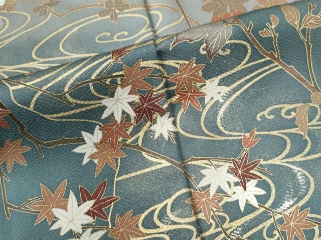 平和屋着物●訪問着　竜田川草花文　暈し染め　金彩　正絹　逸品　CAAU2120yc 平和屋着物○訪問着 竜田川草花文 暈し染め 金彩 正絹 逸品 CAAU2120yc