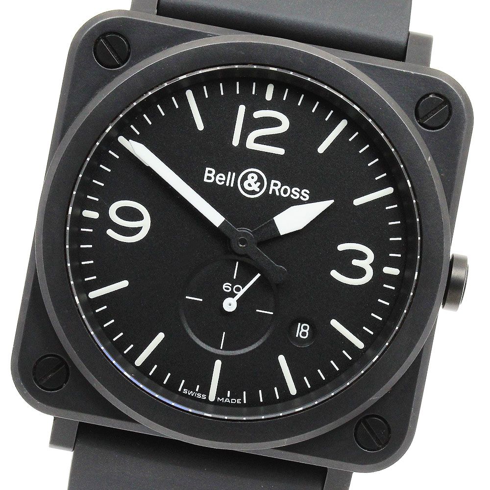 ベル＆ロス Bell＆Ross BRS-64-CMBL マットブラック スモールセコンド デイト クォーツ メンズ_907850
