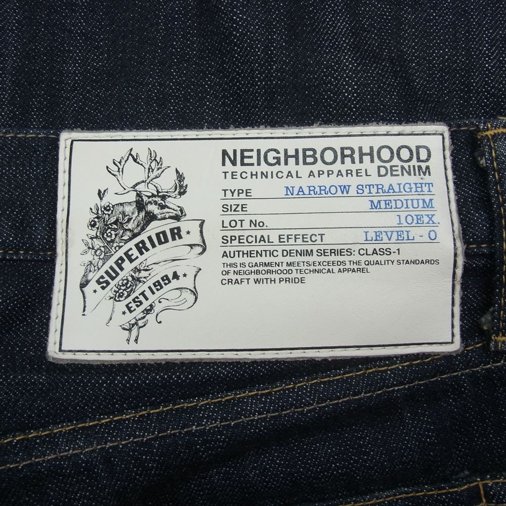 NEIGHBORHOOD ネイバーフッド 10SS 101DCNH-PTM03 RIGID NARROW 14OZ PT リジット ナロー デニム  パンツ インディゴブルー系 M【中古】 - メルカリ