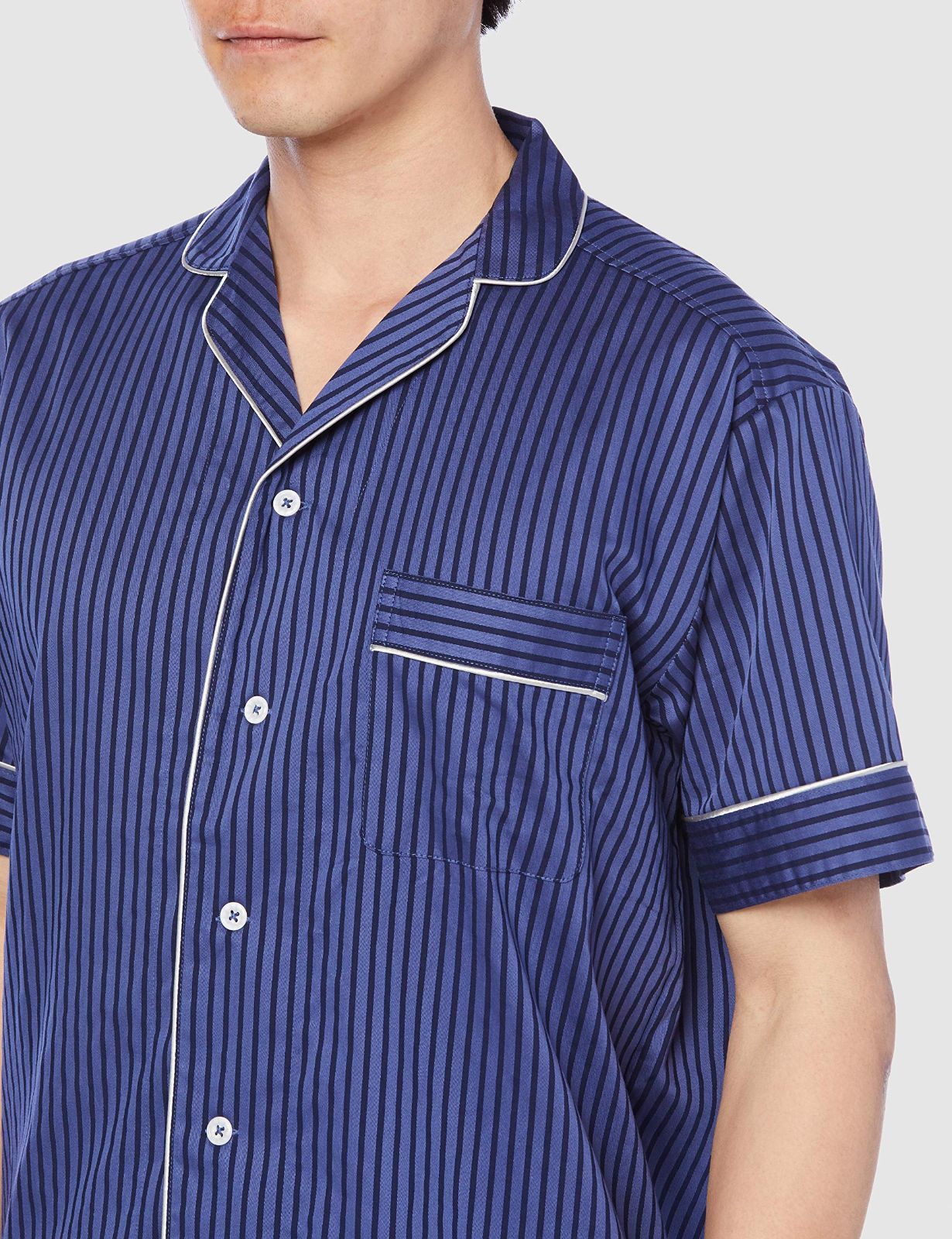 グンゼ] パジャマ KaiminNavi快眠ナビ半袖6分丈パンツ シルク入り