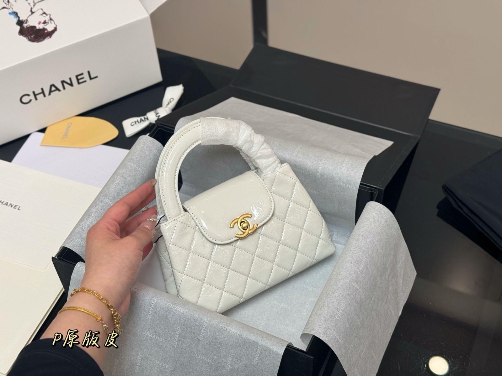 シャネル 23K ヴィンテージ風 ケリーバッグ グレー 210.jpg
