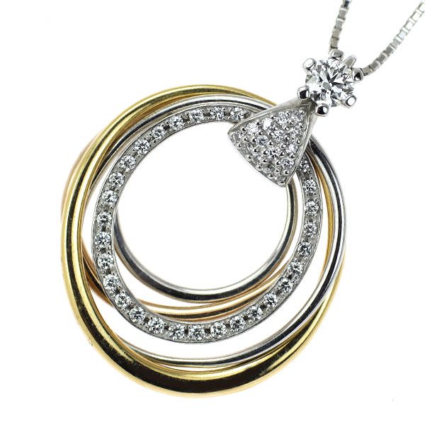 フォーエバーマーク K18YG ダイヤモンドペンダントネックレス