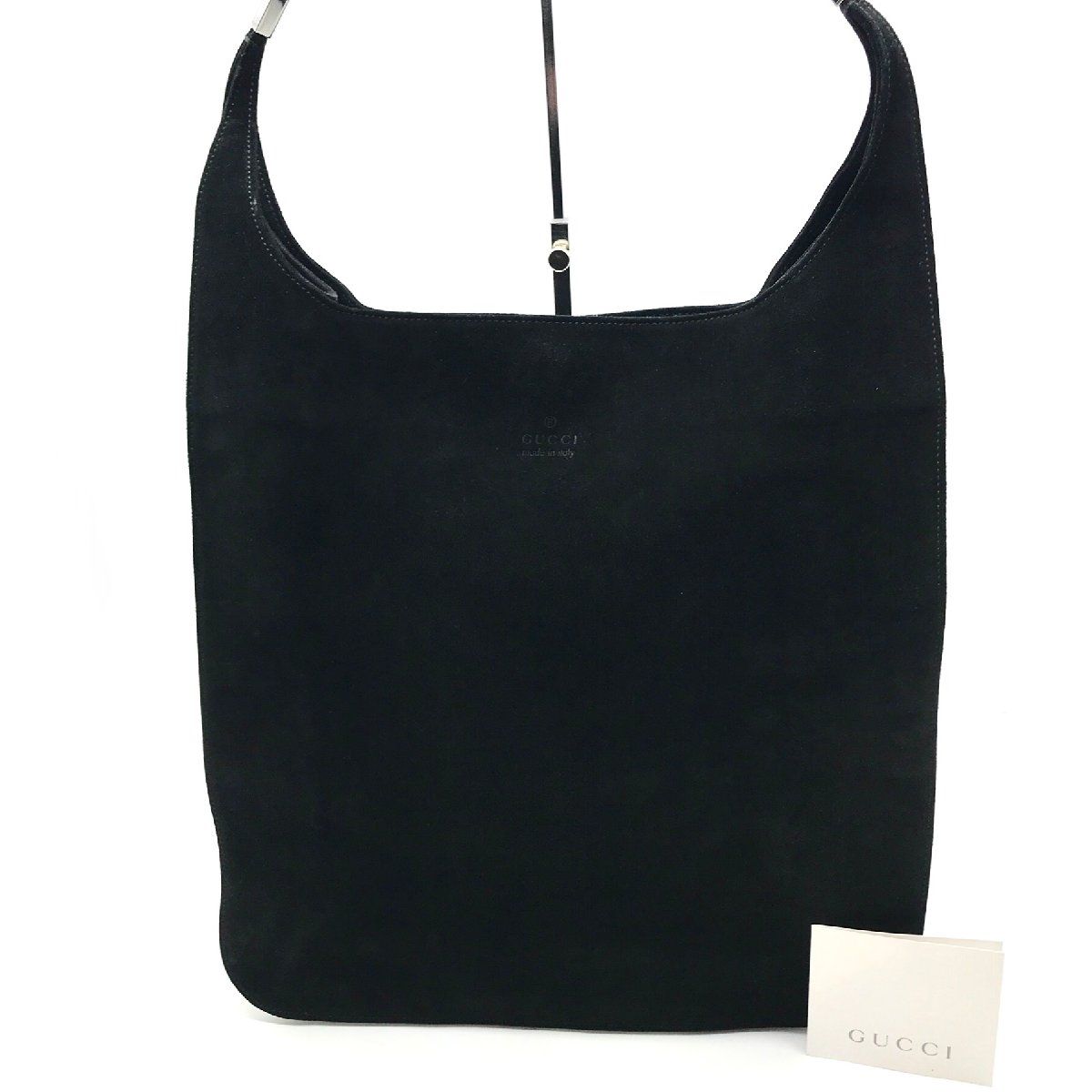 GUCCI グッチ スエード ワン ショルダー バッグ ブラック 良品 k897  