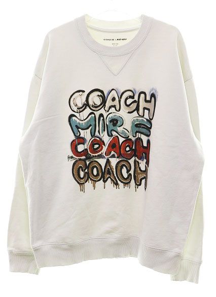 COACH ホワイト スウェットシャツ M ホワイト（白）系 Coach(コーチ) スウェット・トレーナー(メンズ