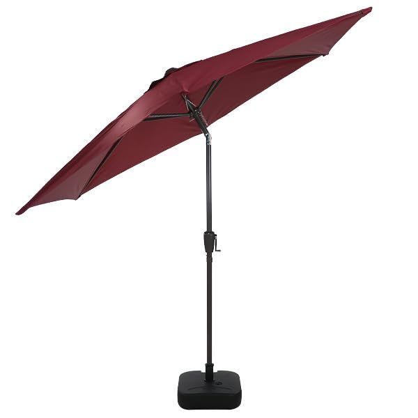 ガーデンパラソル 270cm 角度調節 ベースセット 撥水 UVカット 日よけ 大型 ハンドル開閉 parasolm706 ワインレッド
