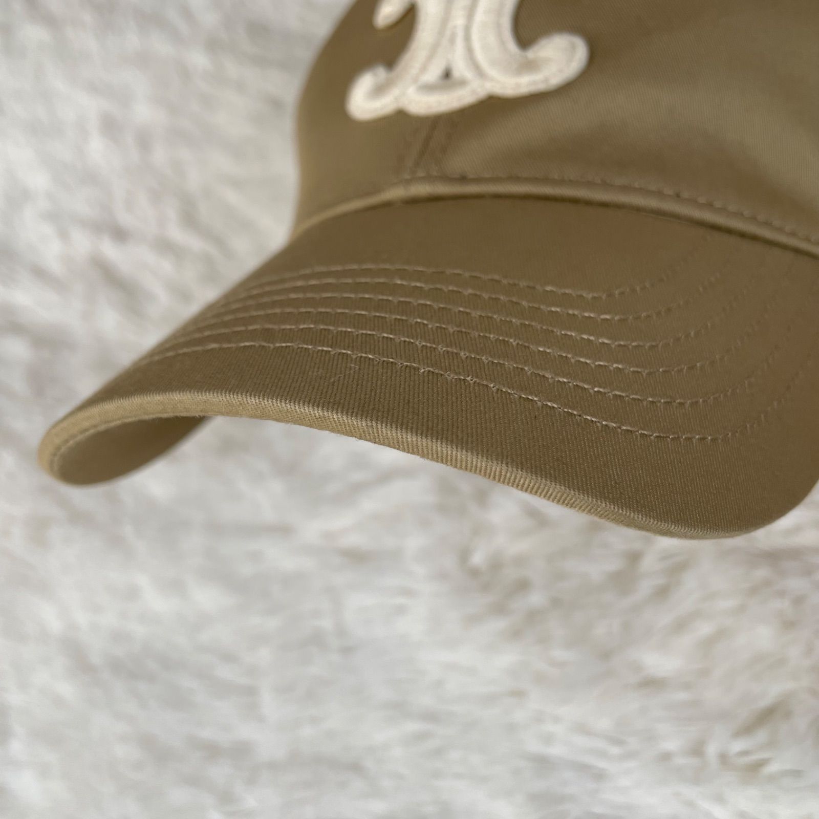 CELINE セリーヌ トリオンフ ベースボールキャップ ベージュ M celine帽子