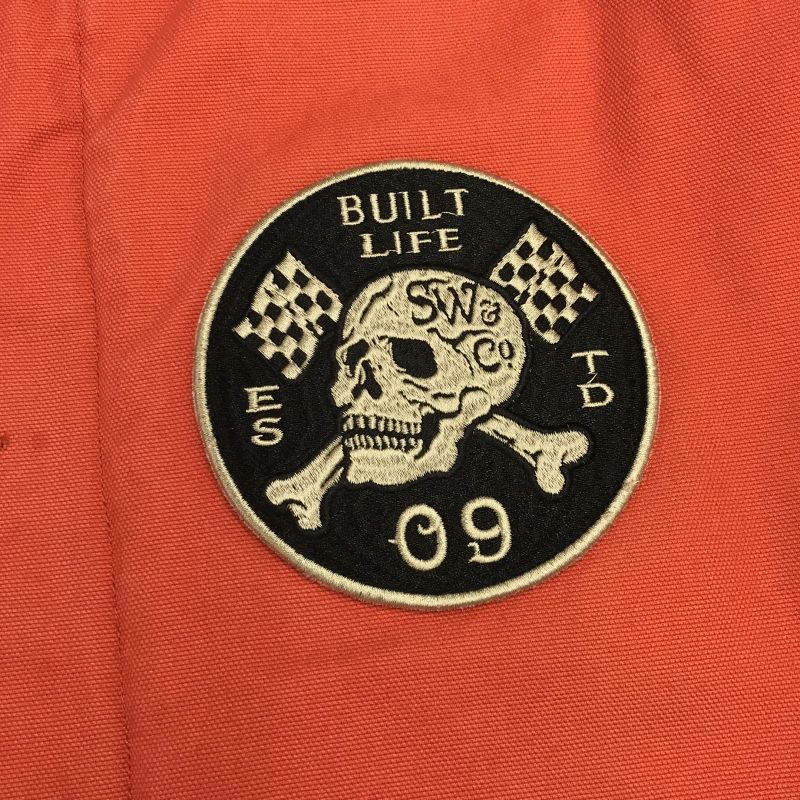中古】SKULL WORKS N-1 デッキジャケット XL オレンジ スカル