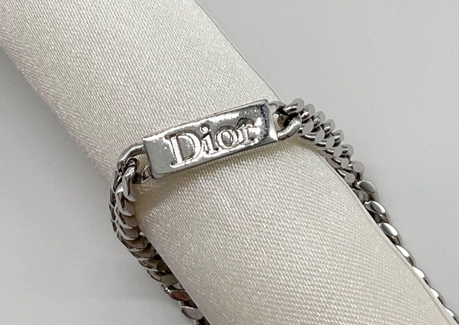 Dior ディオール ロゴプレート ブレスレット 喜平チェーン