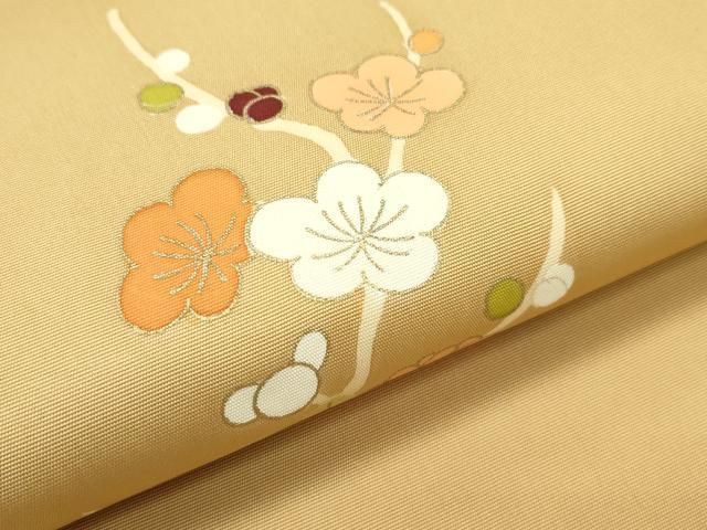 平和屋本店□極上 銀座 志ま亀 塩瀬 九寸名古屋帯 花籠文 金彩 狐色地