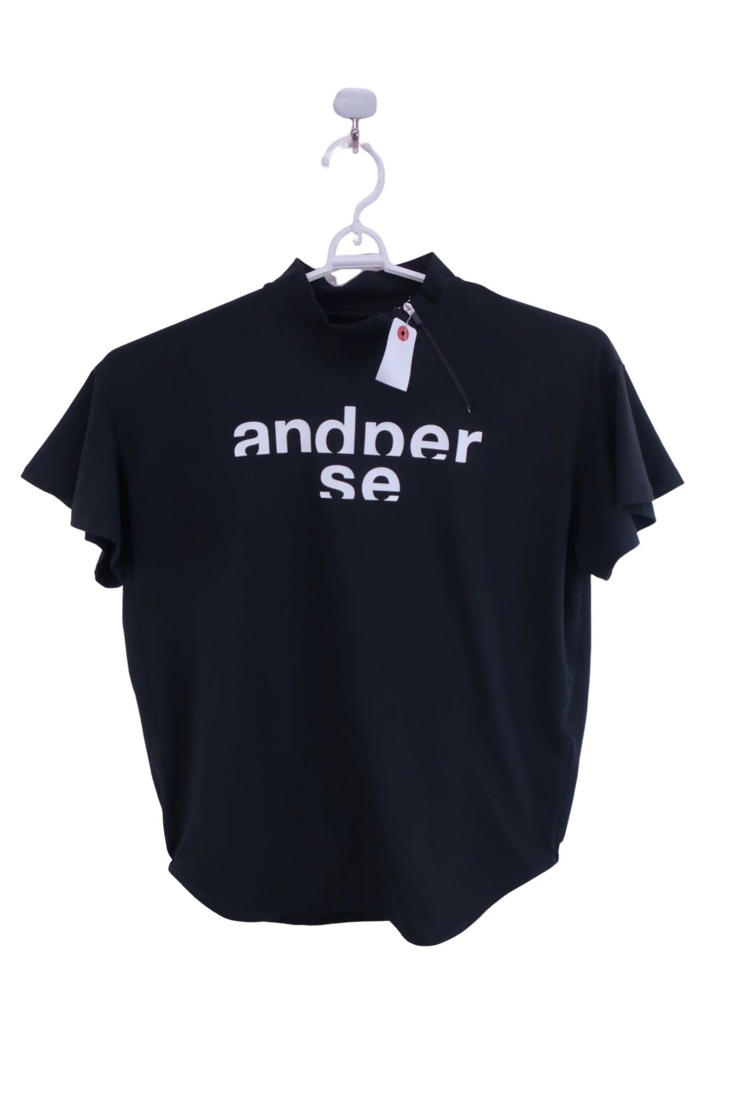 【美品】and per se(アンパスィ) 半袖モックネックシャツ 黒 レディース L ゴルフ用品 2411-0604 中古