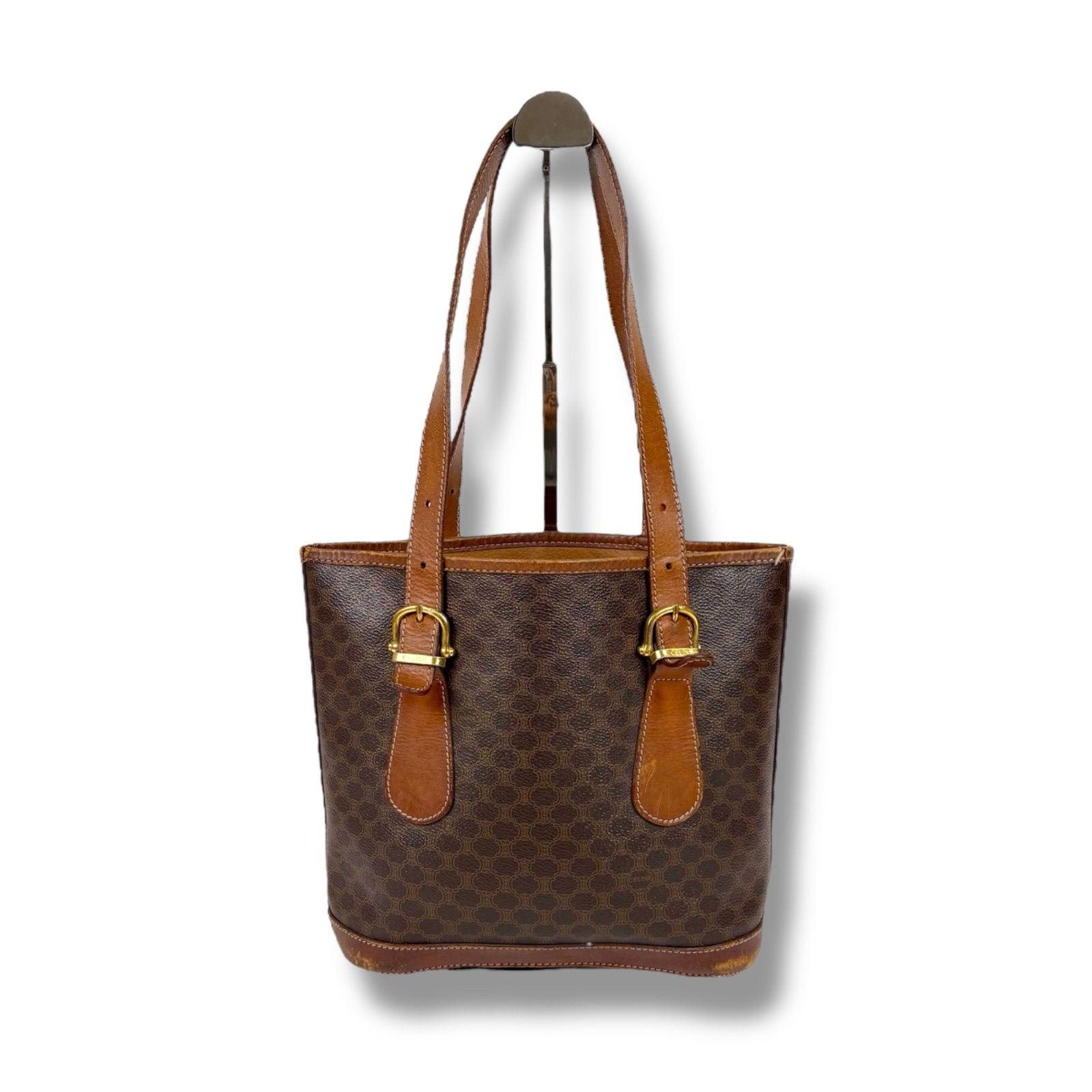 CELINE】ショルダートートバッグ マカダム柄 バケツ型 PVC CELINE