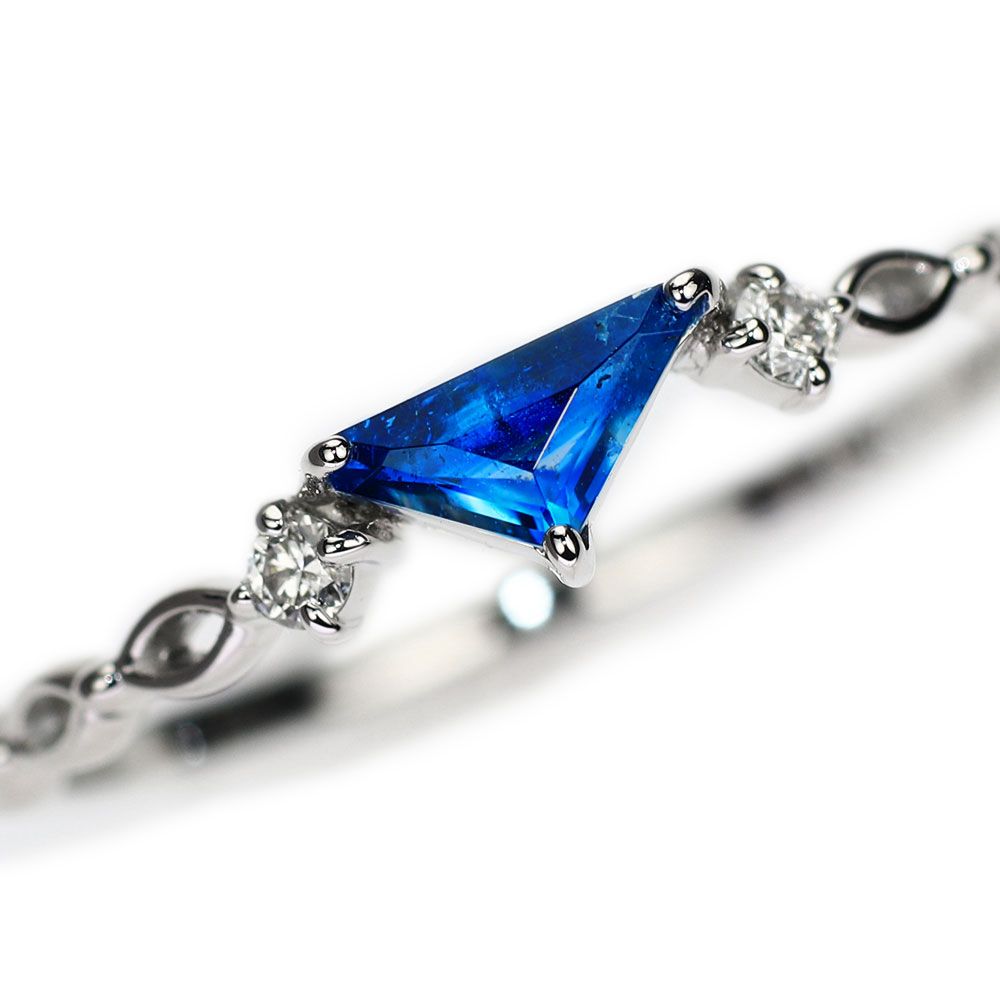 新品 Pt950 ジンバブエ産ユークレース ダイヤモンド リング 0.176ct  