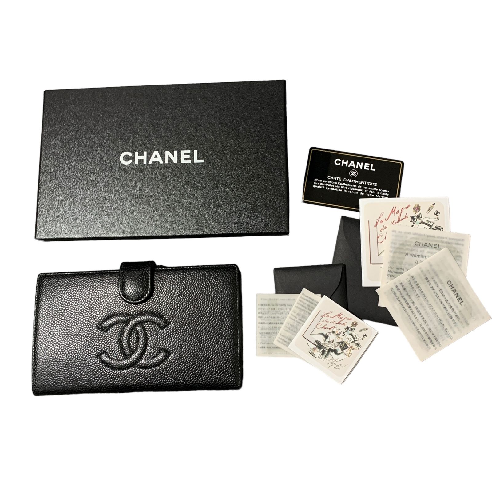 ◇中古品◇CHANELキャビアスキン 94305 長財布 カード収納 ココマーク 