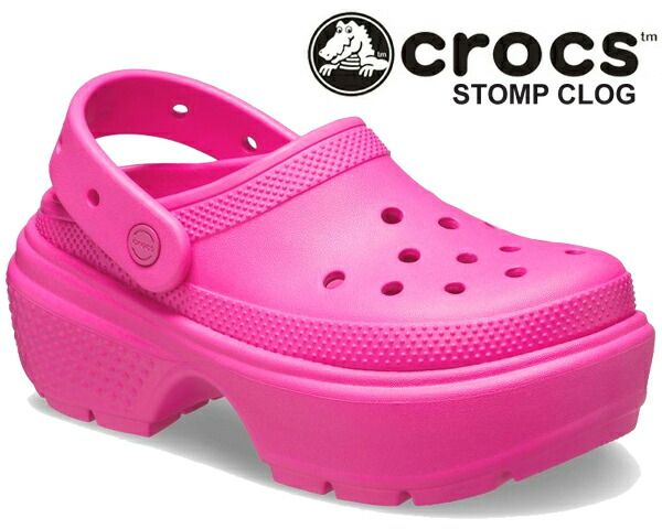 クロックス ストンプ クロッグ crocs STOMP CLOG PINK CRUSH 209347-6tw ピンク クラッシュ サンダル 厚底