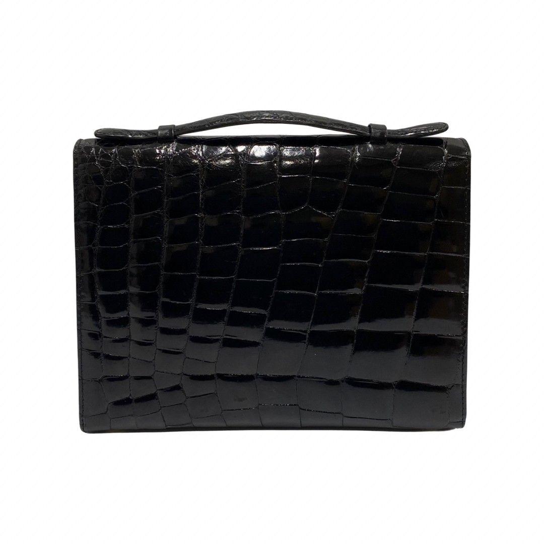 極 美品 LOEWE ロエベ ヴィンテージ アナグラム ロゴ 金具 クロコ