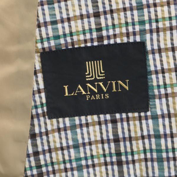 ランバン シルク100％ チェック柄 テーラードジャケット S46-24 LANVIN シアサッカー地 メンズ 【中古】 【230925】