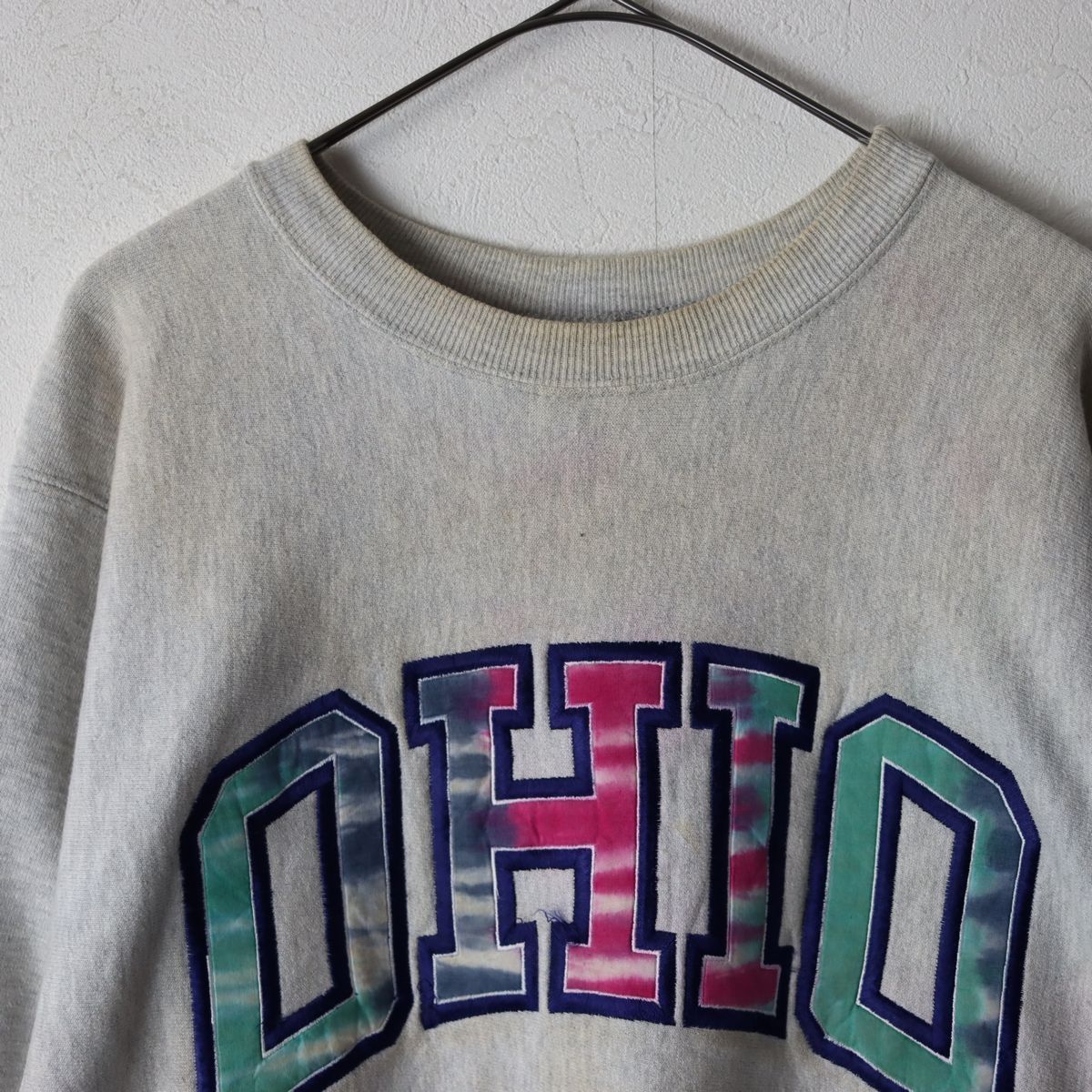 USA製 アメリカ製 90s チャンピオン Champion リバースウィーブ スウェット 刺繍 オハイオ大学 グレー size L