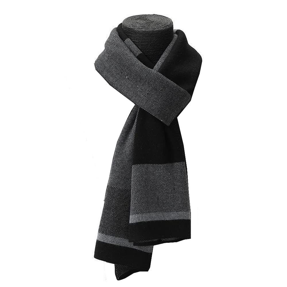 スカーフ男性 冬の暖かいスカーフ男性の格子縞のカシミヤスカーフとショールのカジュアルタッセルスカーフ男のビジネスタータンスカーフパシミナ - 2