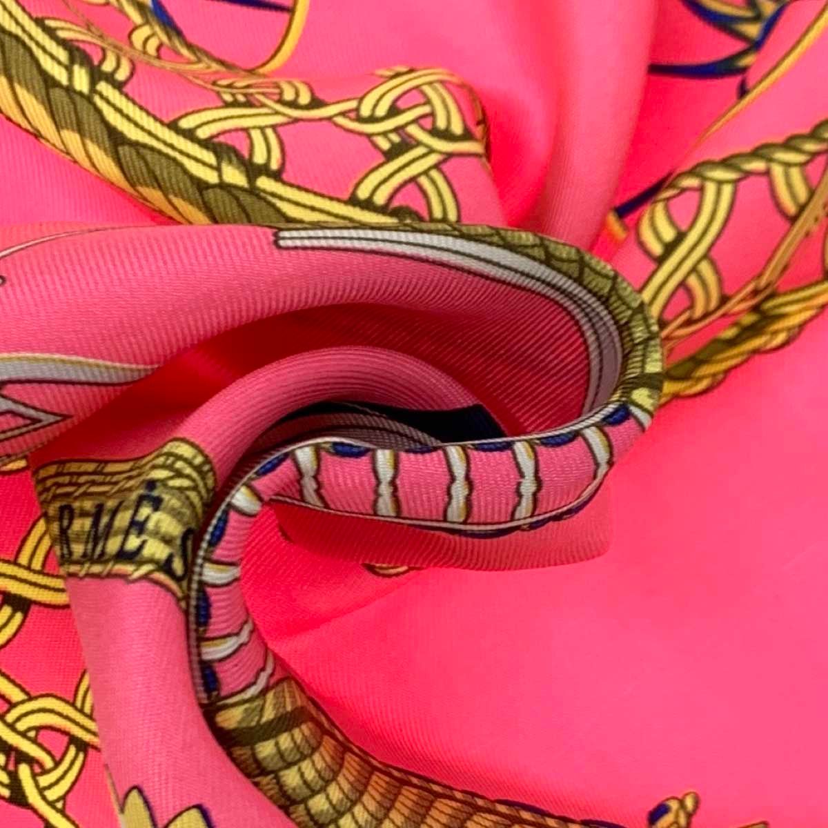 HERMES エルメス カレ90 voitures paniers スカーフ ピンク