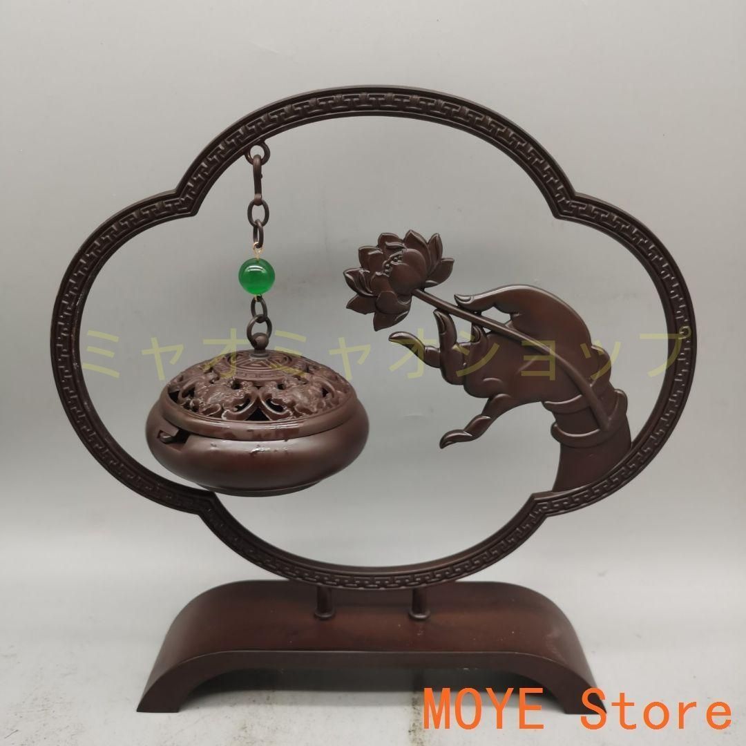 銅器 蓮華仏手薫香弔炉 香道具 書卓茶室 禅意装飾品 工芸品 置物