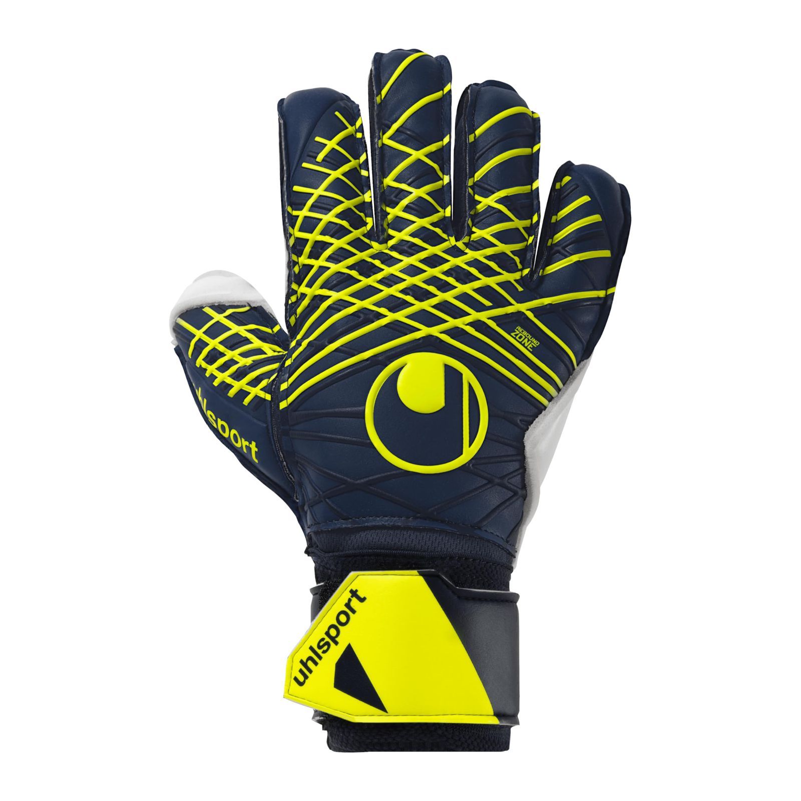Color ネイビーｘフローイエロー_Size 6 uhlsport ウールシュポルト 試合|練習用 サッカー GK キーパーグローブ プレディクション ソフト フレックスフレーム 1011336 01 6
