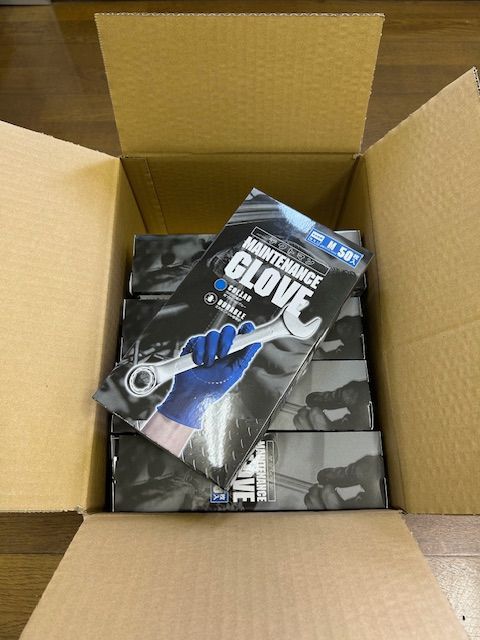 高耐久　工業用ニトリルグローブ　テクトマンL　数量限定　まとめて10箱1Set 厚さが違う！高耐久 工業用ニトリルグローブ テクトマンL/M 5箱