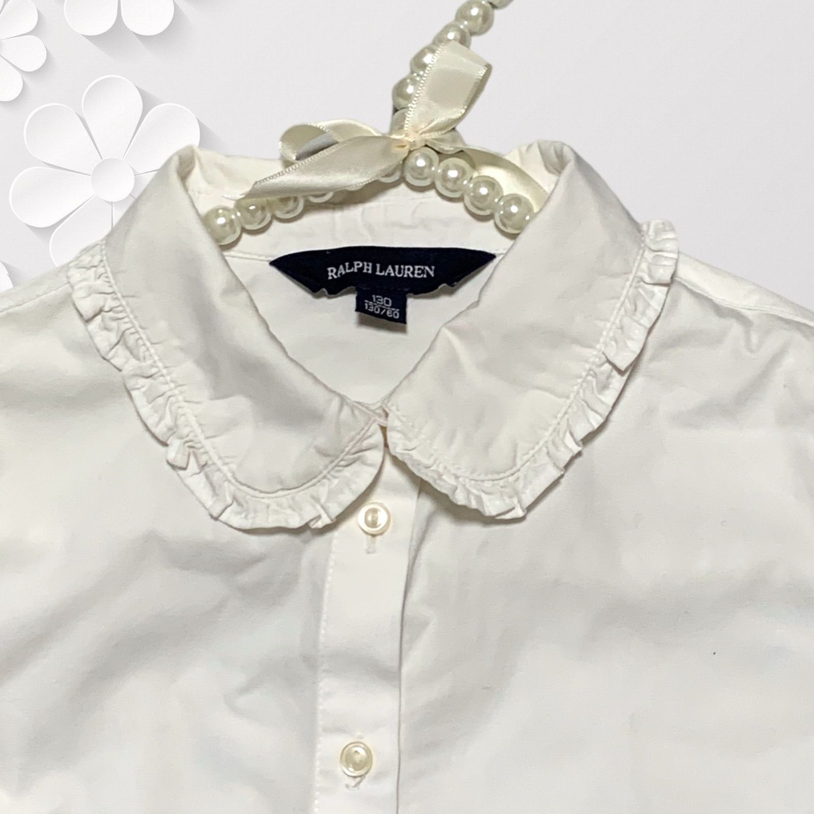 【美品】Polo Ralph Lauren 女子長袖フリルブラウス130cm 美品】Polo Ralph Lauren 女子長袖フリルブラウス130cm - メルカリ