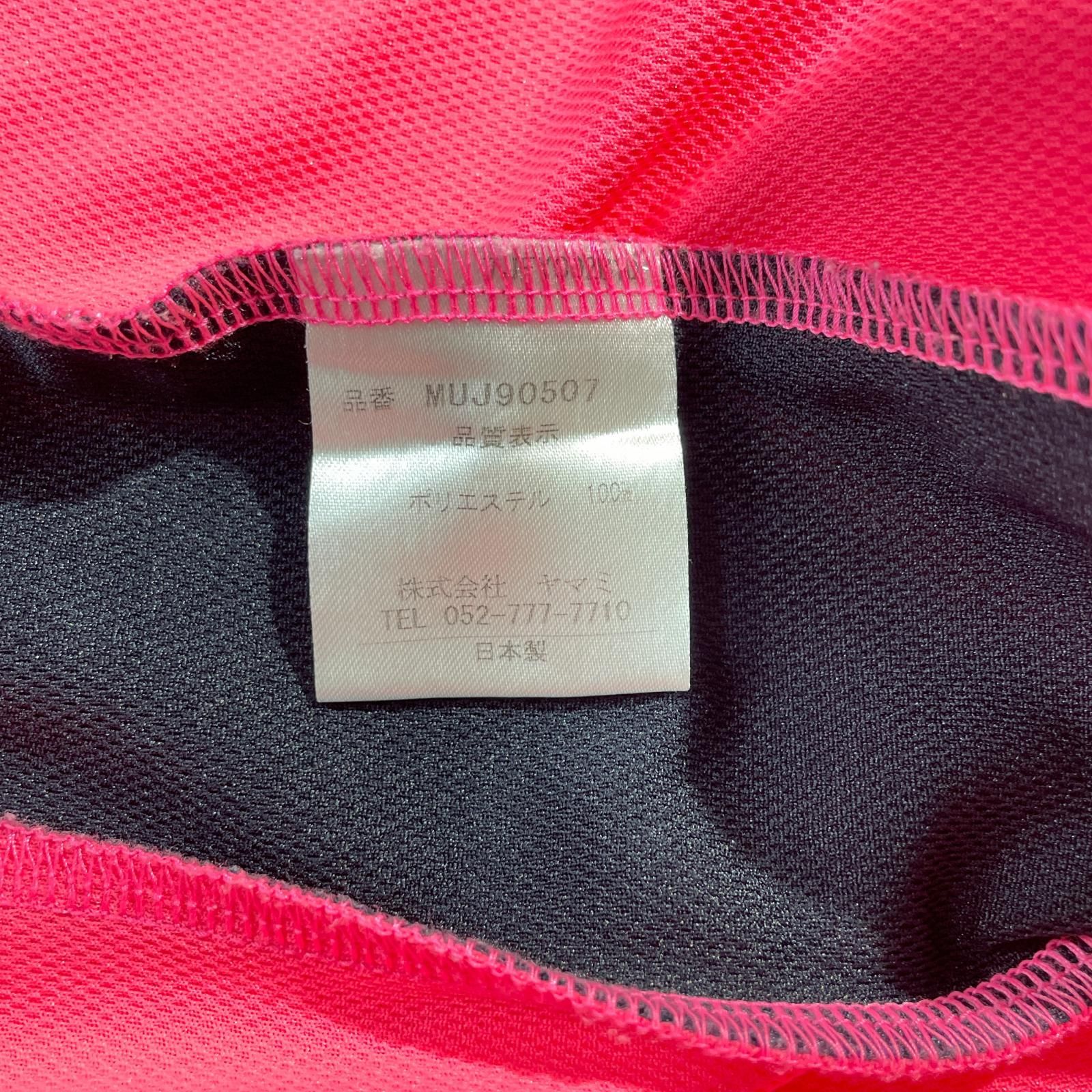 店頭用 メンズ ムータマリン muta MARINE 半袖ポロシャツ L 蛍光ピンク×紺 ネイビー ボタンダウン